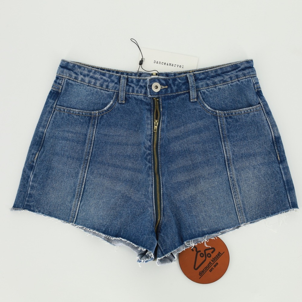 Dance & Marvel Denim Shorts Womens‎ Size Large High Rise Zip Around Raw Hem